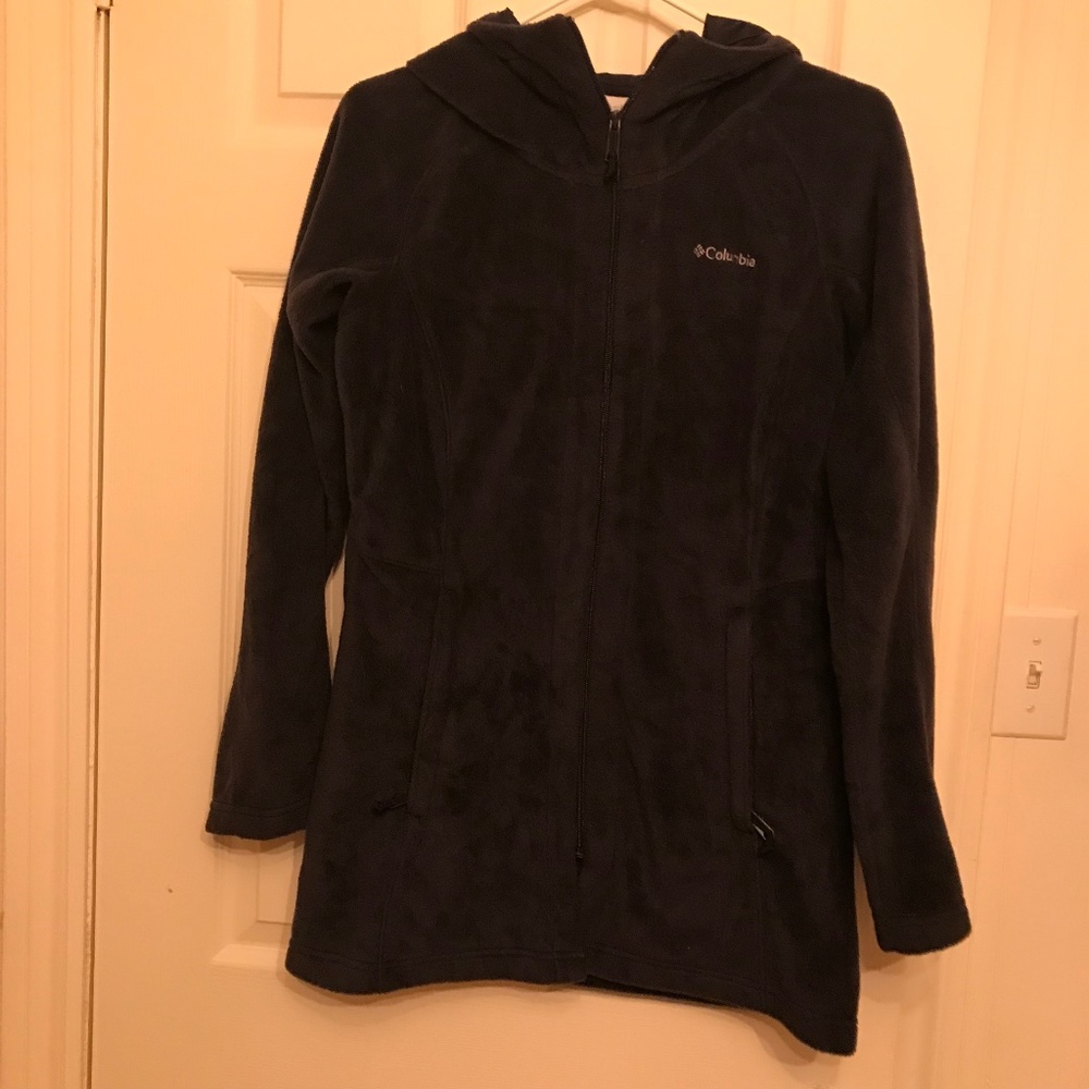 Columbia black fleece long zipper sweater